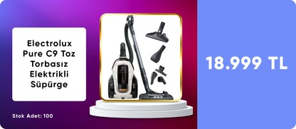 Electrolux Pure C9 PC91-ALRG Toz Torbasız Elektrikli Süpürge, 10 Yıl Motor Garantili 11999 TL