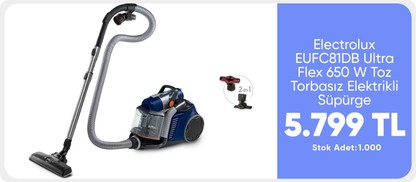Electrolux EUFC81DB Ultra Flex 650 W Toz Torbasız Elektrikli Süpürge