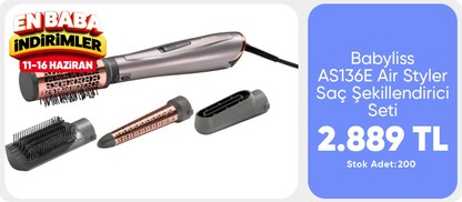 Babyliss AS136E Air Styler 1000 Hava Üflemeli Saç Şekillendirici Seti