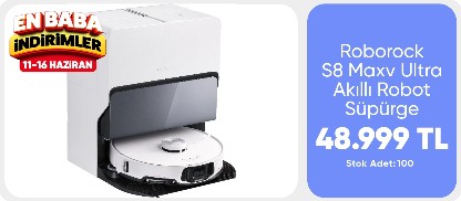 Roborock S8 Maxv Ultra Akıllı Robot Süpürge Beyaz