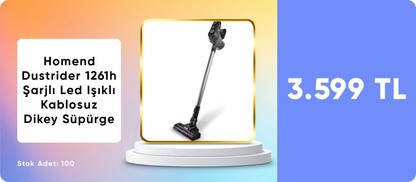 Homend Dustrider 1261h Şarjlı Led Işıklı Kablosuz Dikey Süpürge