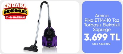 Arnica Pika ET14410 Toz Torbasız Elektrikli Süpürge - Mor