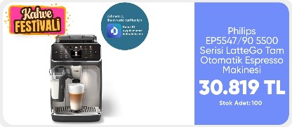 Philips EP5547/90 5500 Serisi LatteGo Tam Otomatik Espresso Makinesi 20 Sıcak ve Soğuk İçecek, QuickStart, SilentBrew