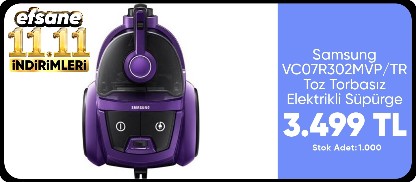 Samsung VC07R302MVP/TR Toz Torbasız Elektrikli Süpürge, Mor