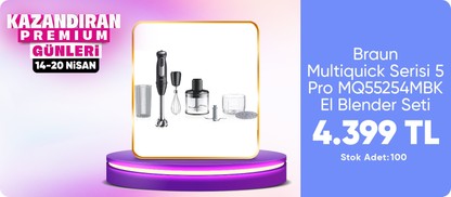 Braun Multiquick Serisi 5 Pro MQ55254MBK El Blender Seti - Siyah