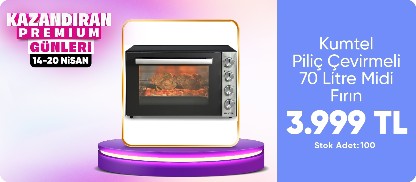 Kumtel Piliç Çevirmeli 70 Litre Midi Fırın LX-9645
