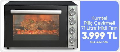 Kumtel Piliç Çevirmeli 71 Litre Midi Fırın LX-9645