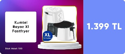 Kumtel Beyaz Xl Fastfryer (Yağsız Fritöz Airfryer) Haf-01