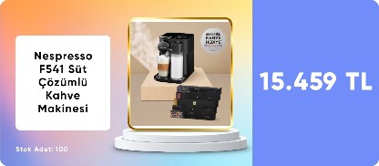 Nespresso F541 Gran Latissima Süt Çözümlü Kahve Makinesi,Siyah