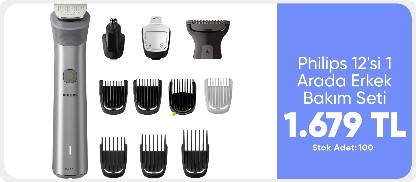 Philips 12'si 1 Arada Erkek Bakım Seti - Yüz/saç/vücut (Islak/kuru Kullanım) MG5940/15