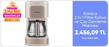 Karaca Just Coffee Aroma 2 In 1 Filtre Kahve ve Çay Demleme Makinesi Latte