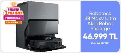Roborock S8 Maxv Ultra Akıllı Robot Süpürge Siyah