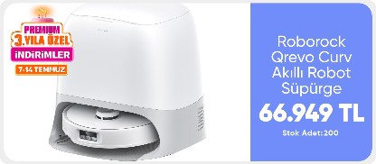 Roborock Qrevo Curv Akıllı Robot Süpürge Beyaz