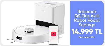 Roborock Q8 Plus Akıllı Robot Robot Süpürge - Beyaz