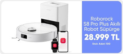 Roborock S8 Pro Plus Akıllı Robot Süpürge - Beyaz