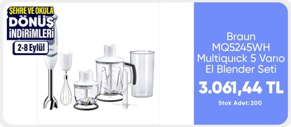 Braun MQ5245WH Multiquıck 5 Varıo El Blender Seti