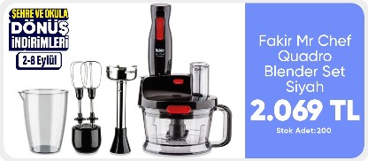 Fakir Mr Chef Quadro Blender Set Siyah