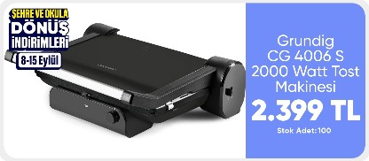 Grundig CG 4006 S 2000 Watt Tost Makinesi