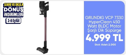 GRUNDIG VCP 7330 HyperClean 450 Watt BLDC Motor Şarjlı Dik Süpürge