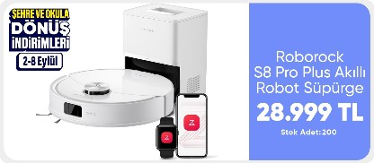 S8 Pro Plus Akıllı Robot Süpürge - Beyaz