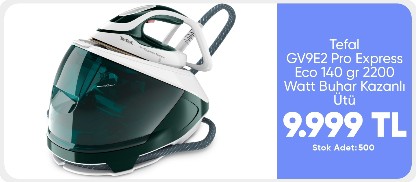 Tefal GV9E2 Pro Express Eco 140 gr Sürekli ve 560 gr Şok Buharlı 2200 Watt Buhar Kazanlı Ütü