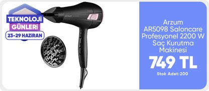 Arzum AR5098 Saloncare Profesyonel 2200 W Saç Kurutma Makinesi