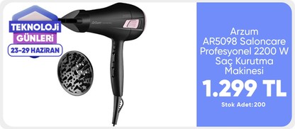 Arzum AR5098 Saloncare Profesyonel 2200 W Saç Kurutma Makinesi