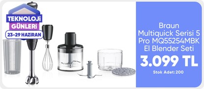 Braun Multiquick Serisi 5 Pro MQ55254MBK El Blender Seti - Siyah