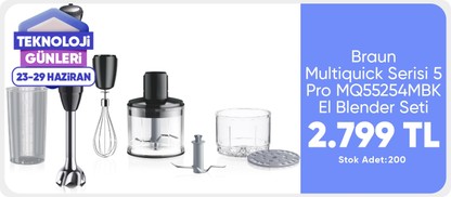 Braun Multiquick Serisi 5 Pro MQ55254MBK El Blender Seti - Siyah