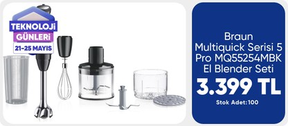 Braun Multiquick Serisi 5 Pro MQ55254MBK El Blender Seti - Siyah