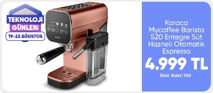 Karaca Mycaffee Barista S20 Entegre Süt Hazneli Otomatik Espresso Ve Latte Makinesi Copper