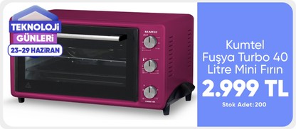 Kumtel Fuşya Turbo 40 Litre Mini Fırın LX-3525