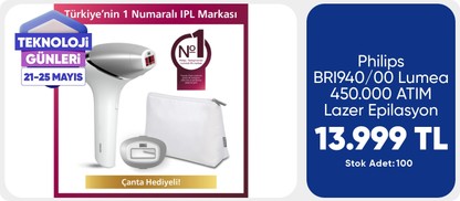 Philips BRI924/00 Lumea Lazer Epilasyon Ipl Tüy Alma Cihazı,çanta ve Yüz Temizleme Cihazı Hediyeli