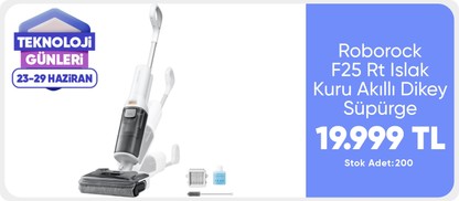 Roborock F25 Rt Islak Kuru Akıllı Dikey Süpürge