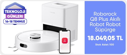 Q8 Plus Akıllı Robot Robot Süpürge - Beyaz