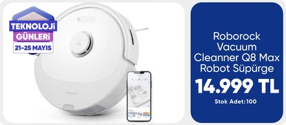 Roborock Vacuum Cleanner Q8 Max Robot Süpürge Beyaz