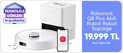 Q8 Plus Akıllı Robot Robot Süpürge - Beyaz
