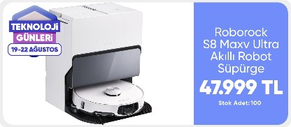 Roborock S8 Maxv Ultra Akıllı Robot Süpürge Beyaz