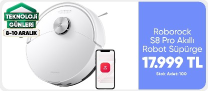 Roborock S8 Pro Akıllı Robot Süpürge - Beyaz