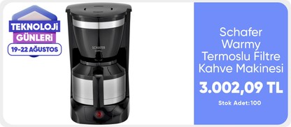 Schafer Warmy Termoslu Filtre Kahve Makinesi-Inox