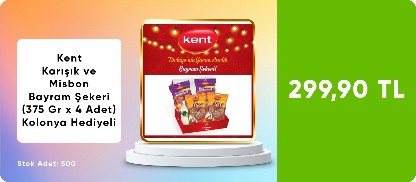 Kent Assortment & Missbonbon Sütlü Bayram Şekeri 2'li + Kolonya Hediyeli - 399 TL!