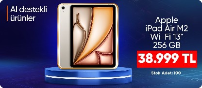 Apple iPad Air M2 Wi-Fi 13" 256GB - Yıldız Işığı MV2G3TU/A