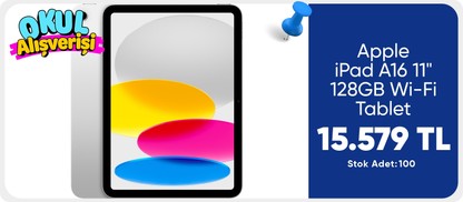 Apple iPad A16 11" 128GB Wi-Fi Tablet Gümüş MD3Y4TU/A