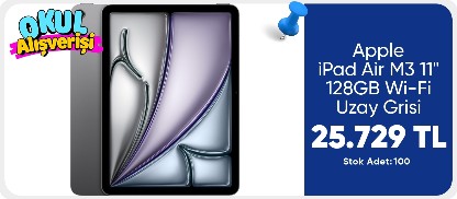 Apple iPad Air M3 11" 128GB Wi-Fi Uzay Grisi MC9W4TU/A