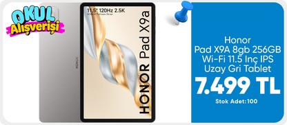 HONOR Pad X9A 8gb 256GB Wi-Fi 11.5 Inç IPS Uzay Gri Tablet -Uzay Grisi