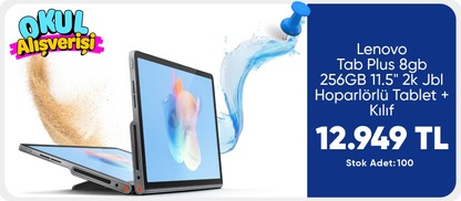 Lenovo Tab Plus 8gb 256GB 11.5" 2k Jbl Hoparlörlü Tablet + Kýlýf ZADX0152TR