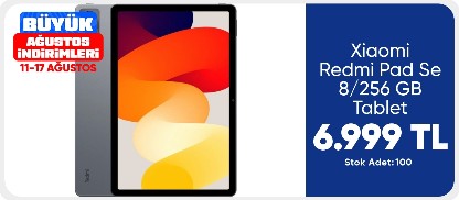 Xiaomi Redmi Pad Se 8/256 GB Tablet (Xiaomi Türkiye Garantili)