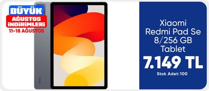 Xiaomi Redmi Pad Se 8/256 GB Tablet (Xiaomi Türkiye Garantili)