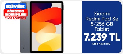 Xiaomi Redmi Pad Se 8/256 GB Tablet (Xiaomi Türkiye Garantili)
