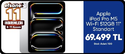 Apple iPad Pro M5 Wifi 512GB 11" Standart Cam - Gümüş MDWN4TU/A